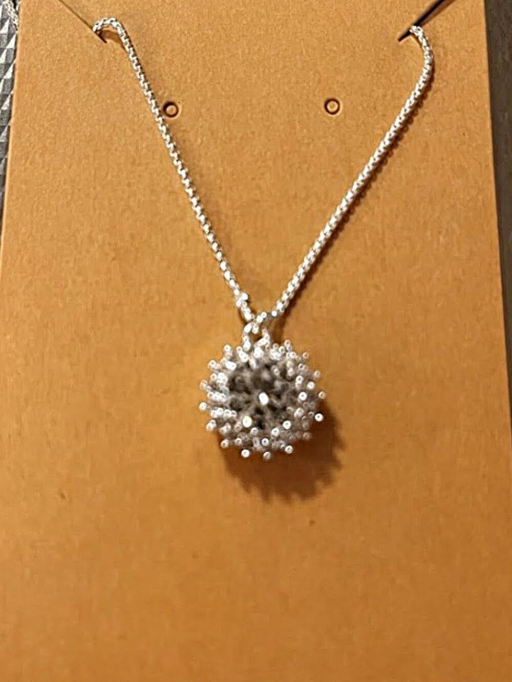 Sparkling Sunburst Silver Crystal 12" Necklace